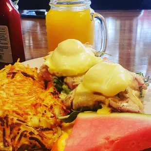 Ahi Tuna Benedict Not sure what happened to the hash brown but it's so salty.