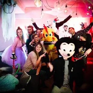 a group of people dressed up for halloween