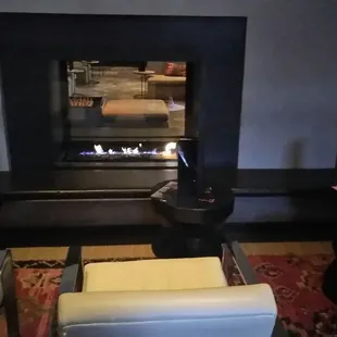 One of the fireplaces