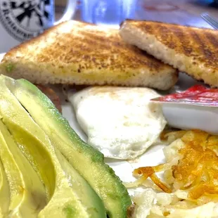 Senior breakfast with avocado added