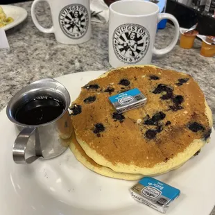 Blueberry pancakes. Excellent!