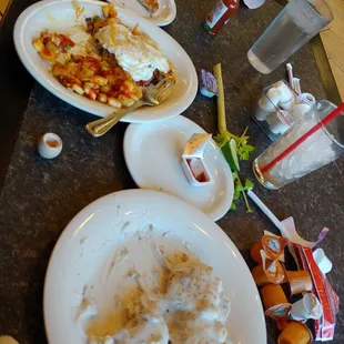 Skillet, biscuit and gravy