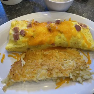 Ham and cheese omelette