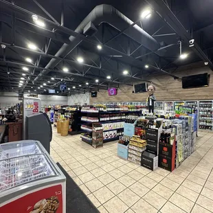 the interior of a liquor store
