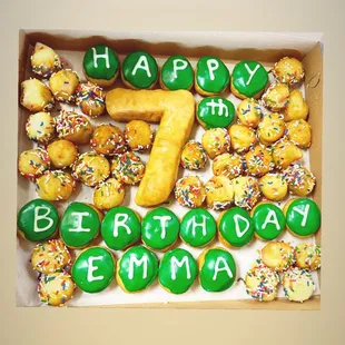 a box of birthday cookies
