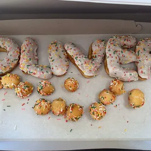 Custom letter donuts