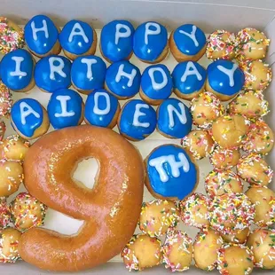Donut holes, special birthday order.