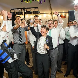 Wedding Fun:  Garter Toss at The Alumni House at The College of William and Mary