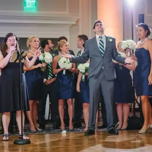 Liz Daley Introduces the Bridal Party in a fun way at The Williamsburg Lodge in Williamsburg VA
