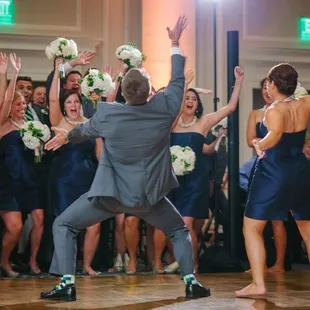 Wedding Fun:  Crazy Bridal Party Dances into ballroom to "Turn Down for What"!!!