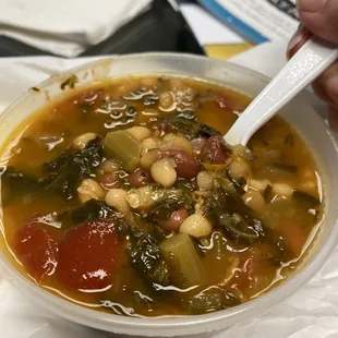 Country soup - turkey, beans, collards, tomatoes = DELICIOUS
