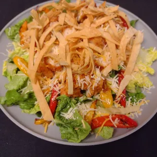 Crispy Chicken Fajita Salad on Taco Tuesday