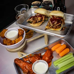 Happy hour wings and Sliders