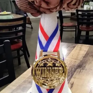 My first place trophy from winning Brain Gang Trivia.