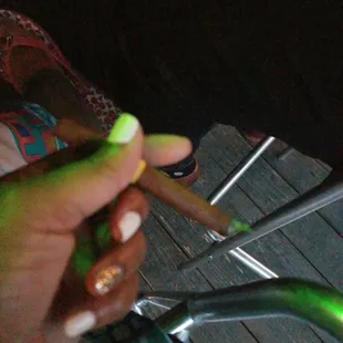 Outside cigar smoking...