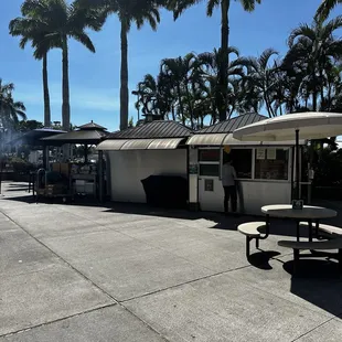 a bbq on the side of the road