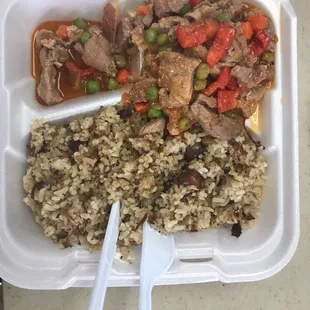 Small combo (1 Entree + 1 Side). Comes with a drink!