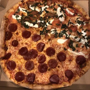 Half pepperoni, half margarita