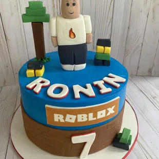 a man on a birthday cake