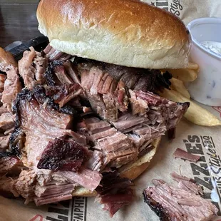 Beef brisket. Large portion but very dry