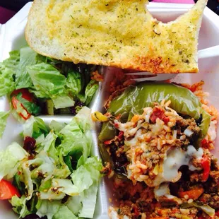 Stuffed bell pepper dinner