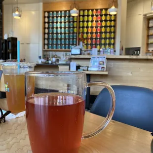 a cup of tea on a table