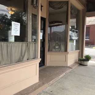 the front of the restaurant