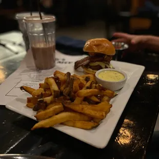 Kids burger &amp; fries - he approved and loved it