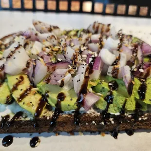 Savory  toast - add red onion!