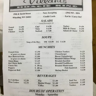 menu