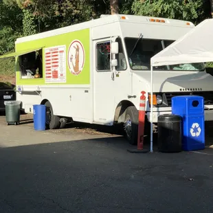 a food truck parked in a parking lot