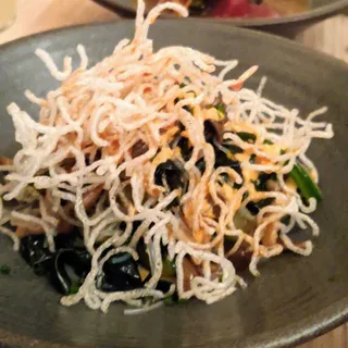 Rice Noodles, Mushrooms, Seaweed, Rocoto, Togarashi