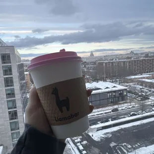 Hot caramel latte to go (: