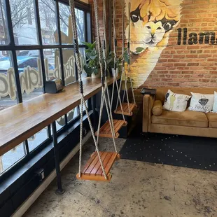 Swings while drinking delicious coffee...what else do you need?!