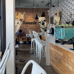  the interior of a coffee shop