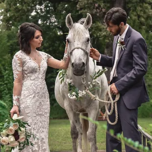 White horse available for photos or rides