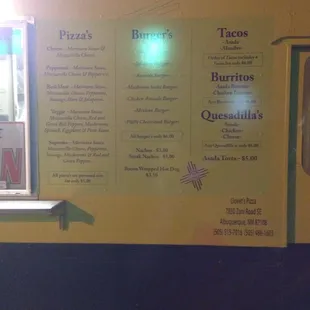 a menu for a mexican restaurant