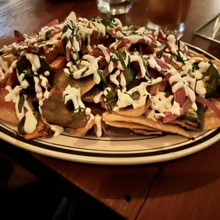 a plate of nachos