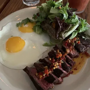 Steak and eggs