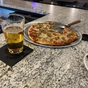 Artisan pizza and draft beer