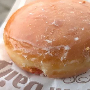 Jelly Filled donut, jelly was like a solid mass because of the cold weather, better reheated in the microwave