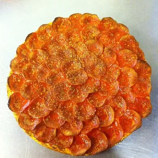 a pepperoni pizza