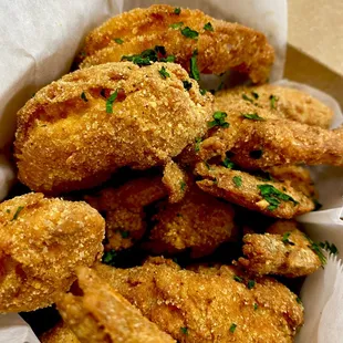 a basket of fried chicken