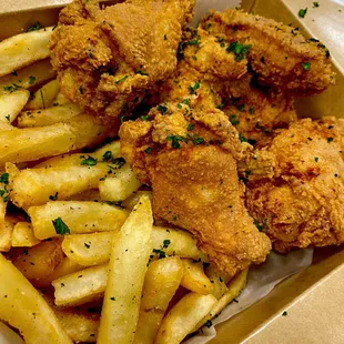 fried chicken and french fries