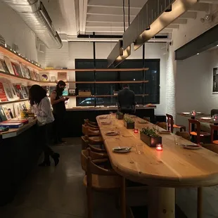 LMNO bookstore and large group dining potential private dining area