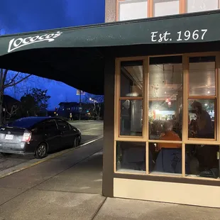 Outside the restaurant
