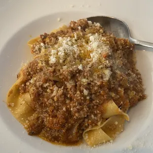 Pappardelle Bolognese.