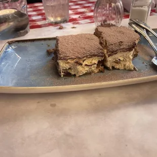 Tiramisu --- wow. My wife is not crazy about Tiramisu and she loved it.