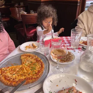 Luna is in heaven with her pasta