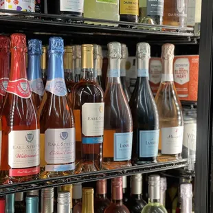 a variety of wines on display